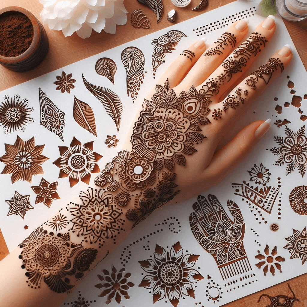 Bridal Henna Design Stencil